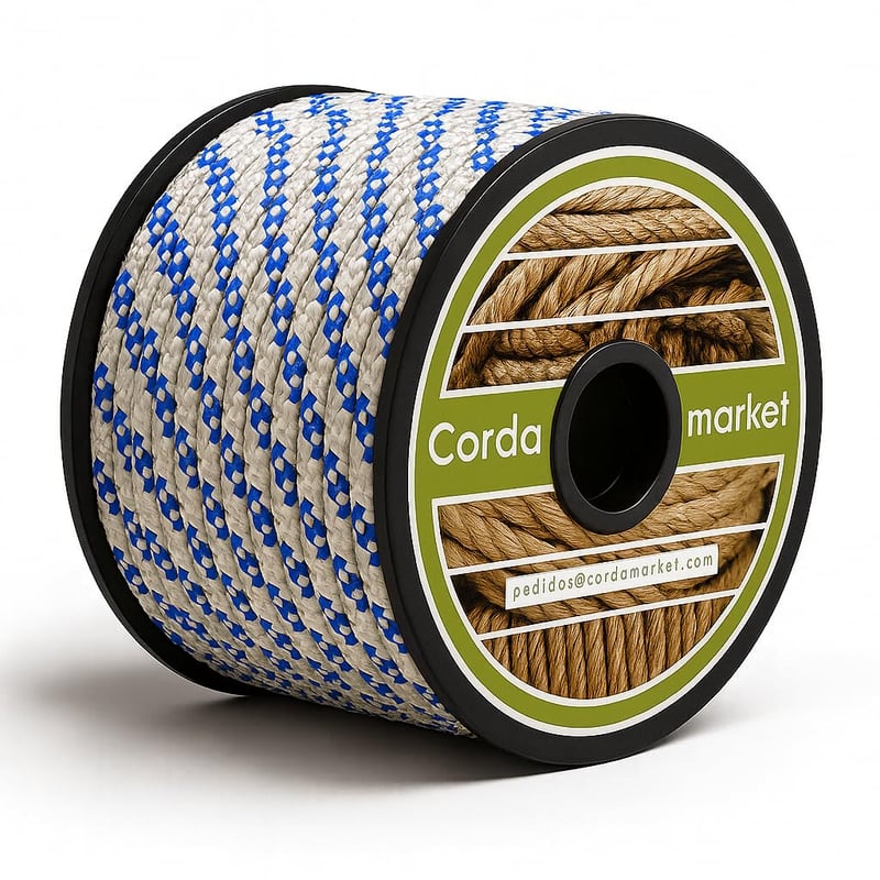 Lano Cordamarket, 8 mm, pre dospelých, unisex, biele, dĺžka 50 m