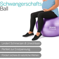 Core Balance gymnastická lopta odolná proti prasknutiu pre tehotné – Fitness Jóga Pilates – 55 cm 65 cm 75 cm 85 cm – Vrátane pumpy – Fialová 3