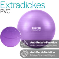Core Balance gymnastická lopta odolná proti prasknutiu pre tehotné – Fitness Jóga Pilates – 55 cm 65 cm 75 cm 85 cm – Vrátane pumpy – Fialová 4
