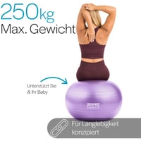 Core Balance gymnastická lopta odolná proti prasknutiu pre tehotné – Fitness Jóga Pilates – 55 cm 65 cm 75 cm 85 cm – Vrátane pumpy – Fialová 6
