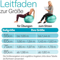Minge de gimnastică Core Balance pentru fitness, yoga și sarcină, 45 cm, 55 cm, 65 cm, 75 cm, 85 cm, anti-explozie, cu pompă de aer inclusă 5