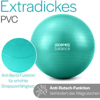 Minge de gimnastică Core Balance pentru fitness, yoga și sarcină, 45 cm, 55 cm, 65 cm, 75 cm, 85 cm, anti-explozie, cu pompă de aer inclusă 2