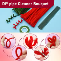 Coriver Pipe Cleaner 200 db Rózsaszín és Zöld Kreatív Kézműves Szett 4