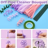 Coriver Virág Pipe Cleaner Szett 4 Szín - Chenille Szár Kézműves Csokor Készítéshez 4