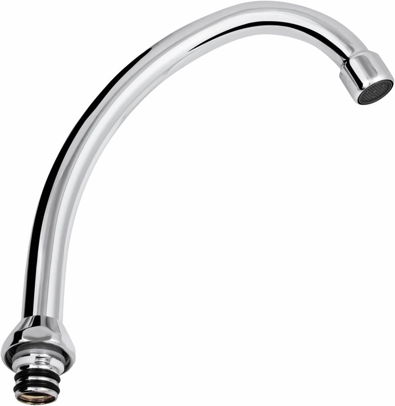 Cornat TEC351204 Okretna izljevna cijev za slavinu 165 mm – Izdržljiva i nehrđajuća – Aerator s mjehurićima zraka – Fleksibilni produžetak za slavinu – Kromirana