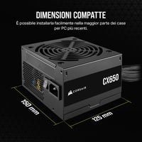 Corsair CX650 ATX tápegység, 650W, 80 PLUS Bronze, nem moduláris - fekete 5