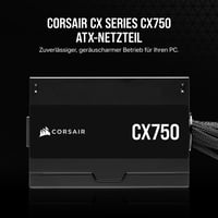 Napájací zdroj Corsair CX750 ATX 750W – Certifikácia 80 Plus Bronze – Nízka hlučnosť – Opletené káble – Nemodulárny – Čierny 2