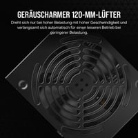 Napájací zdroj Corsair CX750 ATX 750W – Certifikácia 80 Plus Bronze – Nízka hlučnosť – Opletené káble – Nemodulárny – Čierny 3