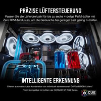 Digitálny ovládač Corsair iCUE COMMANDER CORE XT – ovládanie pre 6 PWM ventilátorov a 264 RGB LED, režim Zero RPM, sledovanie teploty, čierny 3