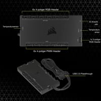 Digitálny ovládač Corsair iCUE COMMANDER CORE XT – ovládanie pre 6 PWM ventilátorov a 264 RGB LED, režim Zero RPM, sledovanie teploty, čierny 7