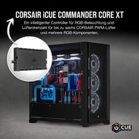 Digitálny ovládač Corsair iCUE COMMANDER CORE XT – ovládanie pre 6 PWM ventilátorov a 264 RGB LED, režim Zero RPM, sledovanie teploty, čierny 2