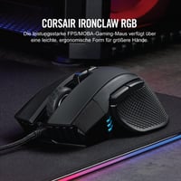 Káblová herná myš Corsair IRONCLAW RGB - 18000 DPI, 7 tlačidiel - čierna 3
