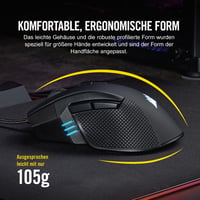 Káblová herná myš Corsair IRONCLAW RGB - 18000 DPI, 7 tlačidiel - čierna 6