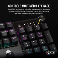 Corsair K70 Core RGB mechanikus gamer billentyűzet MLX Red, AZERTY FR, fekete 4