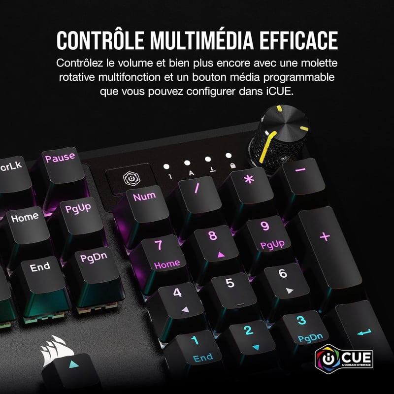 Corsair K70 Core RGB mechanikus gamer billentyűzet MLX Red, AZERTY FR, fekete