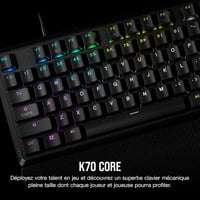 Corsair K70 Core RGB mechanikus gamer billentyűzet MLX Red, AZERTY FR, fekete 2