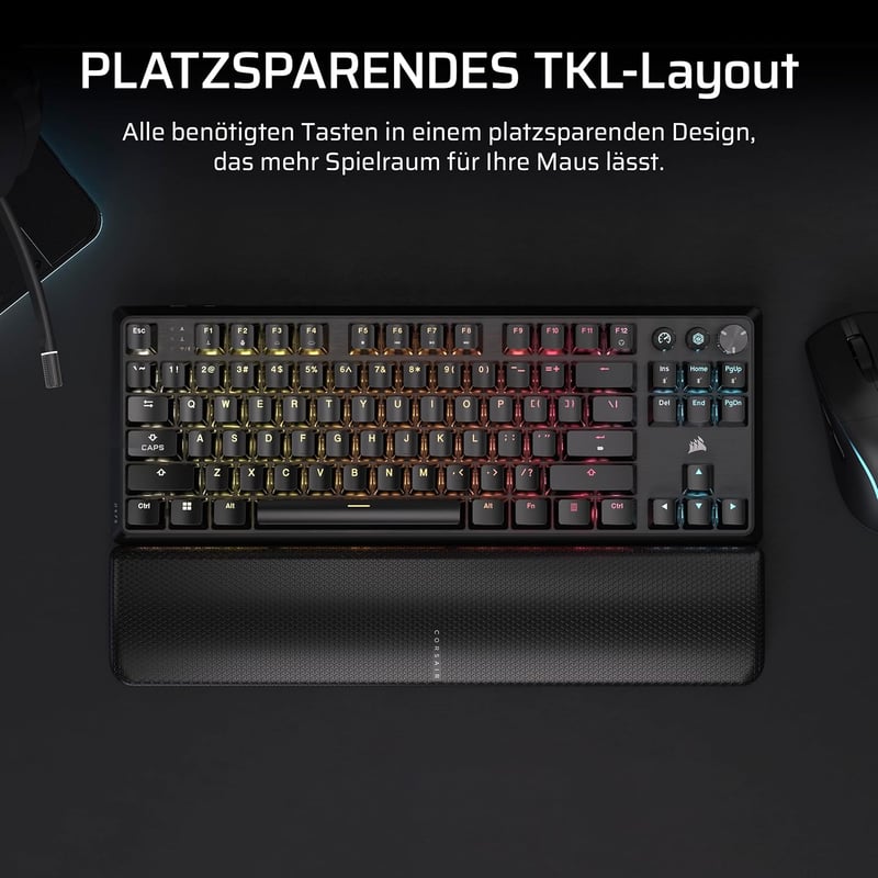 Corsair K70 CORE TKL Wireless RGB Mechanikus Gamer Billentyűzet QWERTZ