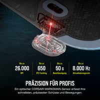 Herná myš Corsair M75 Wired RGB – 26000 DPI – Vymeniteľné bočné tlačidlá – FPS – Čierna – PC 3