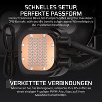 Sistem de răcire cu lichid pentru CPU Corsair Nautilus 240 RS LCD - AIO de 240 mm, ecran LCD IPS de 2,1 inchi, Intel LGA 1851/1700, AMD AM5/AM4, 2x ventilatoare RS120, negru 4