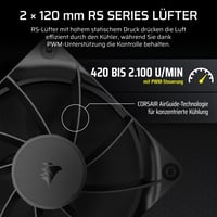 Sistem de răcire cu lichid pentru CPU Corsair Nautilus 240 RS LCD - AIO de 240 mm, ecran LCD IPS de 2,1 inchi, Intel LGA 1851/1700, AMD AM5/AM4, 2x ventilatoare RS120, negru 5