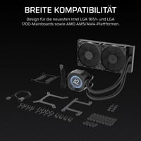Sistem de răcire cu lichid pentru CPU Corsair Nautilus 240 RS LCD - AIO de 240 mm, ecran LCD IPS de 2,1 inchi, Intel LGA 1851/1700, AMD AM5/AM4, 2x ventilatoare RS120, negru 8