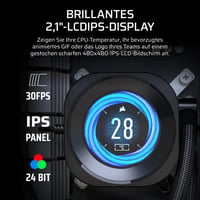 Sistem de răcire cu lichid pentru CPU Corsair Nautilus 240 RS LCD - AIO de 240 mm, ecran LCD IPS de 2,1 inchi, Intel LGA 1851/1700, AMD AM5/AM4, 2x ventilatoare RS120, negru 3