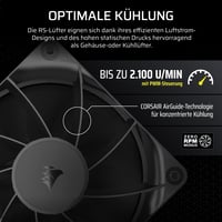 Corsair RS120 120mm PWM Ventilátor – Daisy-Chain Csatlakozás – Mágneses Gömbcsapágy – Csendes Működés – Fekete – 1 db 4