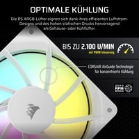 Corsair RS120 ARGB 120 mm PWM ventilátor do PC, biela - Daisy-Chain pripojenie - Tichý chod - Magnetické ložisko - Balenie 1 kus 6