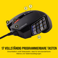 Káblová herná myš Corsair Scimitar RGB Elite pre MOBA/MMO hry – čierna 5