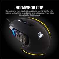Káblová herná myš Corsair Scimitar RGB Elite pre MOBA/MMO hry – čierna 7