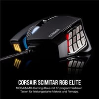 Káblová herná myš Corsair Scimitar RGB Elite pre MOBA/MMO hry – čierna 3