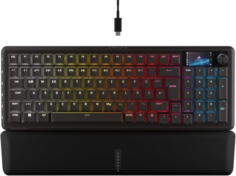 Corsair Vanguard 96 Mechanikus Gaming Billentyűzet MLX Plasma, 8000Hz, LCD Kijelző, QWERTZ Német kiosztás