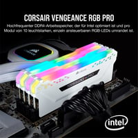 Kit de memorie Corsair Vengeance RGB PRO DDR4 16 GB (2x8 GB) 2666 MHz CL16 XMP 2.0 Alb, LED RGB 2