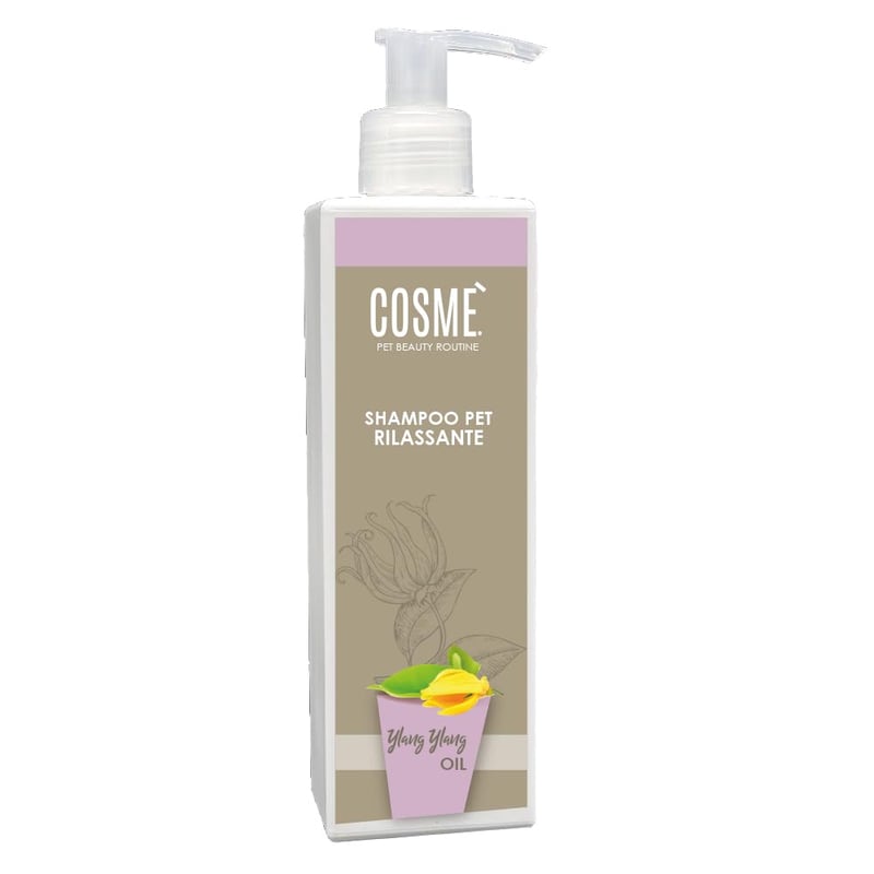 COSME' Opuštajući šampon za pse s ylang-ylang uljem, za osjetljivu kožu, s uravnotežujućim i umirujućim djelovanjem, 250 ml