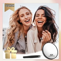 Oglindă cosmetică cu mărire 40x Cosmeria cu ventuze și set de pensete – pentru machiaj precis și pensat sprâncene 8