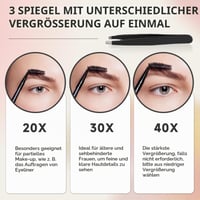 Oglindă cosmetică cu mărire 40x Cosmeria cu ventuze și set de pensete – pentru machiaj precis și pensat sprâncene 5