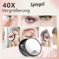 Oglindă cosmetică cu mărire 40x Cosmeria cu ventuze și set de pensete – pentru machiaj precis și pensat sprâncene 6