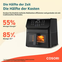 Friteuză cu aer cald COSORI, 6,2 litri, cu fereastră, 12 funcții, 1700 W, temperatură reglabilă 75-205 °C, ecran tactil 7