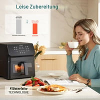 Friteuză cu aer cald COSORI, 6,2 litri, cu fereastră, 12 funcții, 1700 W, temperatură reglabilă 75-205 °C, ecran tactil 6