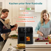 Friteuză cu aer cald COSORI, 6,2 litri, cu fereastră, 12 funcții, 1700 W, temperatură reglabilă 75-205 °C, ecran tactil 8