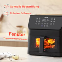 Friteuză cu aer cald COSORI, 6,2 litri, cu fereastră, 12 funcții, 1700 W, temperatură reglabilă 75-205 °C, ecran tactil 5