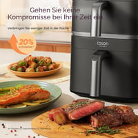 Teplovzdušná fritéza Cosori Air Fryer Turbo Tower 10,8 l, 2 zásuvky, 6 v 1, 3 úrovne varenia, kompaktný dizajn, bez oleja 7