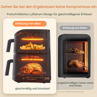 Teplovzdušná fritéza Cosori Air Fryer Turbo Tower 10,8 l, 2 zásuvky, 6 v 1, 3 úrovne varenia, kompaktný dizajn, bez oleja 8