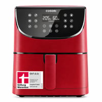Teplovzdušná fritéza COSORI CP158-AF, 5,5 l, 11 programov, LED dotykový displej, pripomienka na pretrasenie, 1700 W, červená, použitá 1