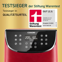 Teplovzdušná fritéza COSORI CP158-AF, 5,5 l, 11 programov, LED dotykový displej, pripomienka na pretrasenie, 1700 W, červená, použitá 4