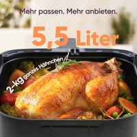 Teplovzdušná fritéza COSORI CP158-AF, 5,5 l, 11 programov, LED dotykový displej, pripomienka na pretrasenie, 1700 W, červená, použitá 10
