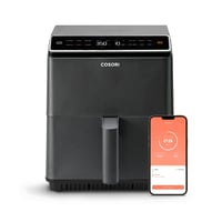 Friteuză cu aer cald Cosori Dual Blaze CAF-P585S WiFi 6,4L, 11 în 1, element de încălzire dublu, fără ulei, gri închis 1