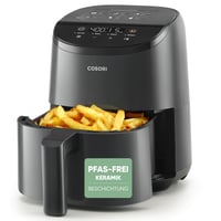 COSORI Mini Forrólevegős Sütő 2 L, 1 személyes kompakt Air Fryer, olaj nélküli, energiatakarékos, Világos Fekete/Sötétszürke, Camping és Utazáshoz 1