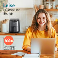 COSORI Mini Forrólevegős Sütő 2 L, 1 személyes kompakt Air Fryer, olaj nélküli, energiatakarékos, Világos Fekete/Sötétszürke, Camping és Utazáshoz 4