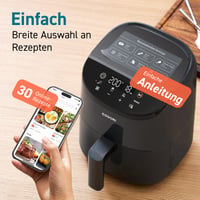 COSORI Mini Forrólevegős Sütő 2 L, 1 személyes kompakt Air Fryer, olaj nélküli, energiatakarékos, Világos Fekete/Sötétszürke, Camping és Utazáshoz 5